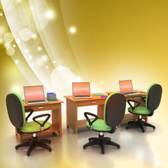 workplace with computer