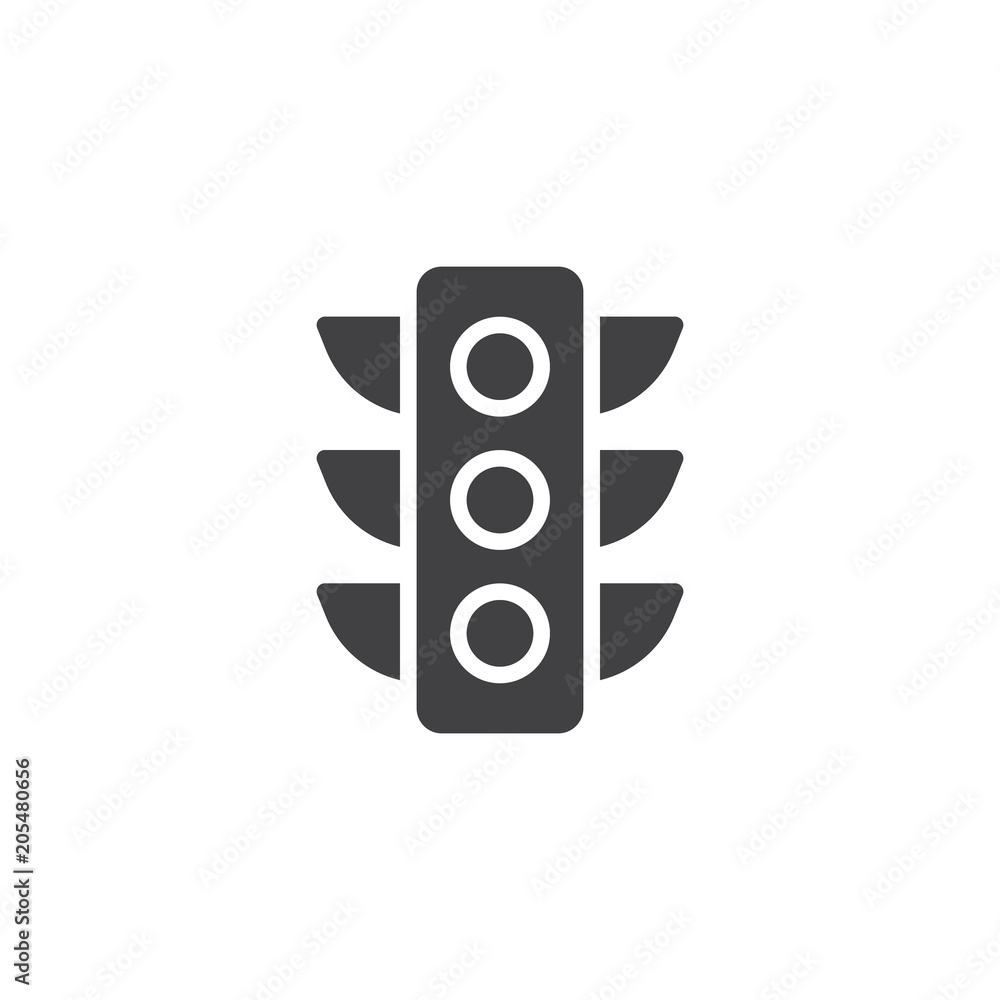 Aufkleber traffic light vector icon. filled flat sign for mobile concept and web design. semaphore simple soli