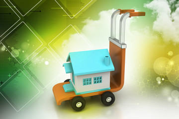 Trolley with house