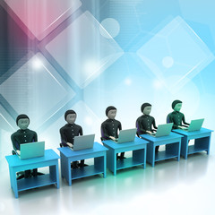 Business team looking at a Laptop