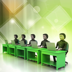 Business team looking at a Laptop