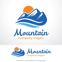 Mountain Logo Template Design Vector, Emblem, Design Concept, Creative Symbol, Icon