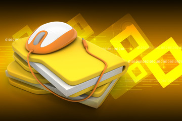 mouse with file folder