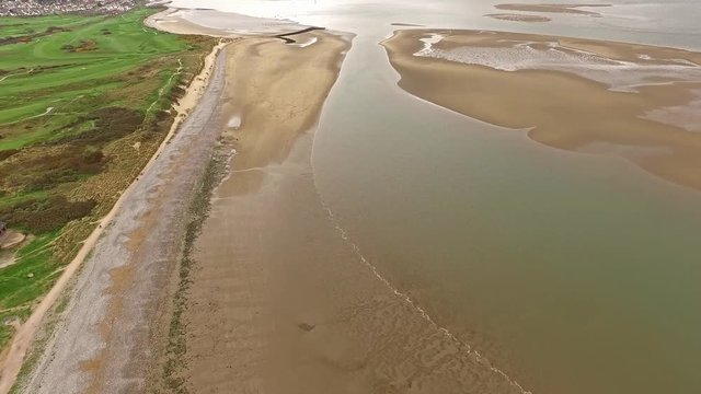 Flying over the beach of Llandudno, Wales - United Kingdom
