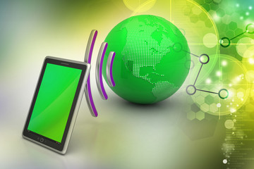 Global network and internet communication concept