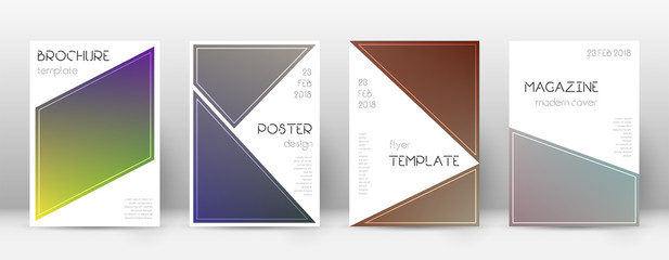 Fototapeta premium Flyer layout. Triangle breathtaking template for Brochure, Annual Report, Magazine, Poster, Corporate Presentation, Portfolio, Flyer. Bewitching color transition cover page.