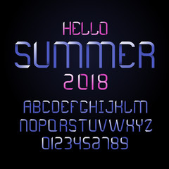 Obraz premium Vector modern font and alphabet. Lettering for summer.