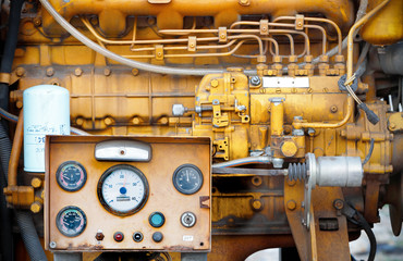 Diesel engine water pump with gauge control panel