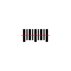 Bar code symbol. Barcode icon. Stripped label icon