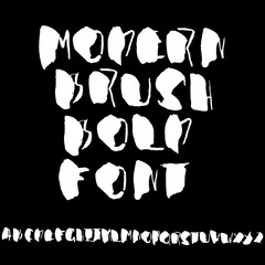 Grunge distress font. Modern dry brush ink letters. Handwritten alphabet. Vector illustration.