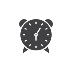 Alarm clock vector icon. filled flat sign for mobile concept and web design. Watch simple solid icon. Symbol, logo illustration. Pixel perfect vector graphics