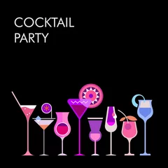 Poster Cocktails vector achtergrond ©  danjazzia