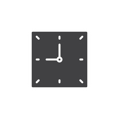 Wall square clock vector icon. filled flat sign for mobile concept and web design. Watch time simple solid icon. Symbol, logo illustration. Pixel perfect vector graphics