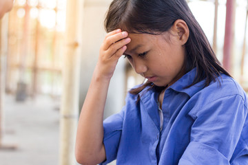 Children are forced to work construction., Violence children and trafficking concept,Anti-child...