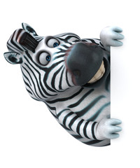 Fun zebra - 3D Illustration