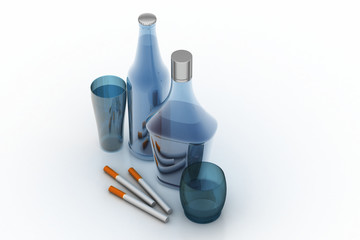 Drinks with cigarette