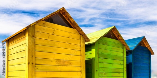 "Bunte Strand Häuser " photo libre de droits sur la banque d'images