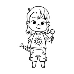 Cute cartoon kids. Vector and illustration.