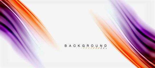 Blurred fluid colors background, abstract waves lines, vector illustration