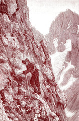 Bergsteigen - Einstieg in die Wand