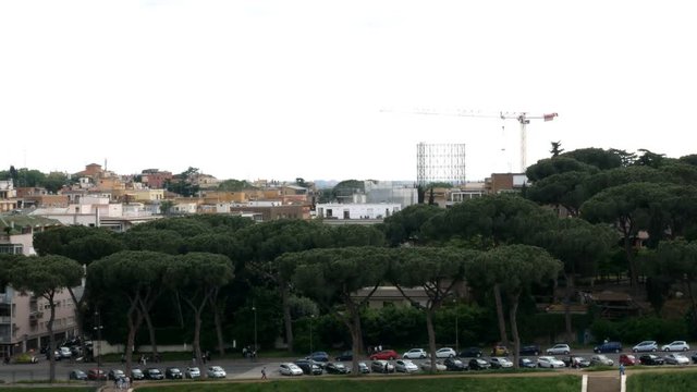 view on the gazometro, Ostiense from Aventino, the most beautiful place in Rome