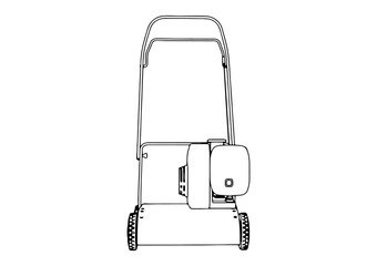 sketch of a lawn mower vector