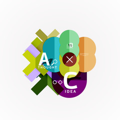 Paper infographic banner template with a b c options, infographics elements