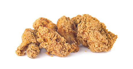 Fried chicken isolated white background