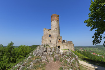Fototapeta na wymiar 13th century Checiny Castle, ruins of medieval stronghold, Checiny, Poland.
