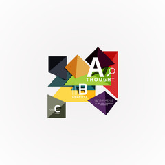 Paper infographic banner template with a b c options, infographics elements