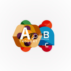 Abstract geometric option infographic banners, a b c steps process