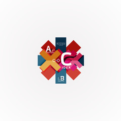 Abstract geometric option infographic banners, a b c steps process