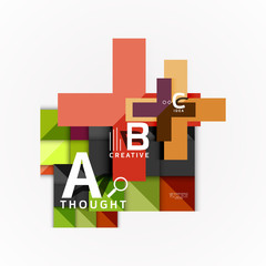 Abstract geometric option infographic banners, a b c steps process