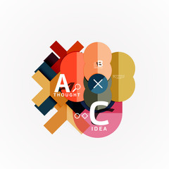 Abstract geometric option infographic banners, a b c steps process