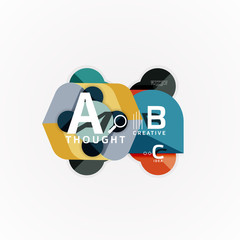 Abstract geometric option infographic banners, a b c steps process