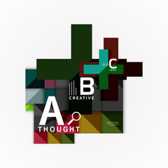 Abstract geometric option infographic banners, a b c steps process