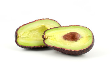 Sliced avocado isolated on white background