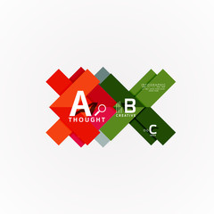 Abstract geometric option infographic banners, a b c steps process