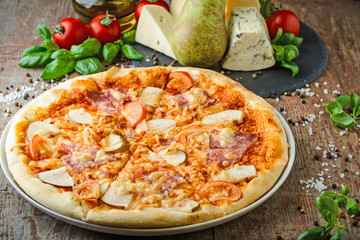 Appetizing Italian pizza on a plate