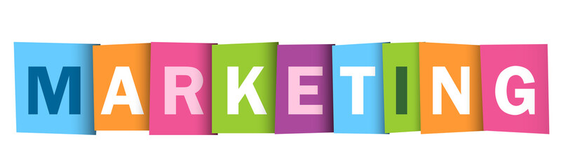 MARKETING colourful vector letters icon