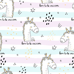 cute unicorn vector pattern © iryna_boiko