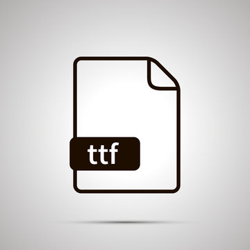 Simple black file icon with ttf extension