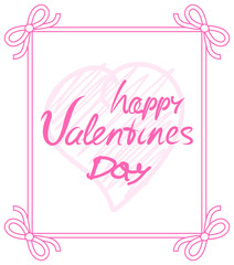 Fototapeta na wymiar Happy Valentines Day Pink on Vector Illustration