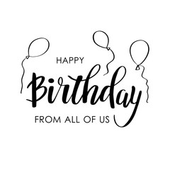 Happy Birthday greeting card with lettering design