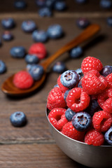 raspberries and blueberries