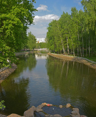 The Lianozovsky park of Moscow - the end of spring.