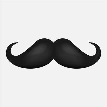 Hair mustaches icon on white background. Vector illustration.