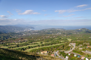 Obraz premium 大室山 山頂からの景色