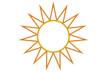 Sol de verano sobre blanco.