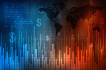 2d rendering Stock market online business concept. business Graph 